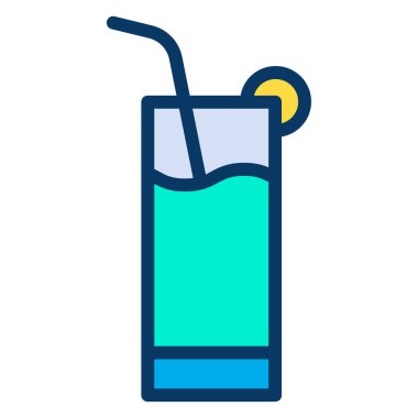 Kokteyl web simgesi vektör illüstrasyonu