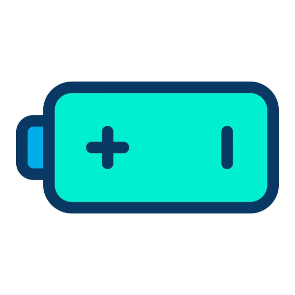 Platte Batterijpictogram Witte Achtergrond — Stockvector