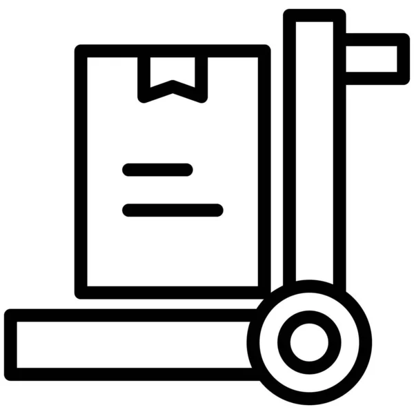 Trolley Eenvoudig Pictogram Vector Illustratie — Stockvector