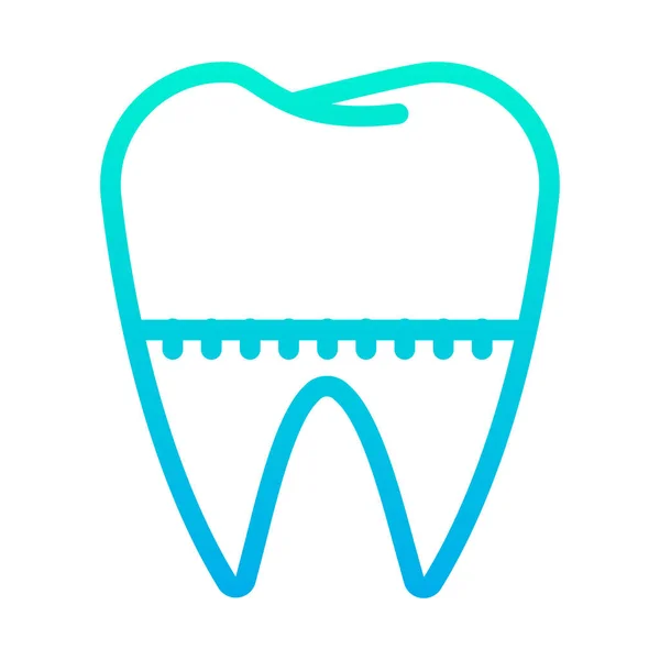 Tooth Vector Thin Line Icon — Stock Vector