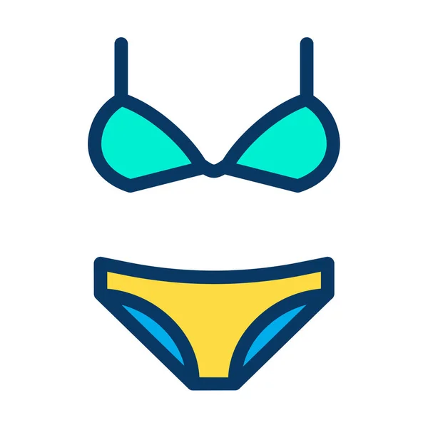 Bikini Web Symbol Einfache Illustration — Stockvektor