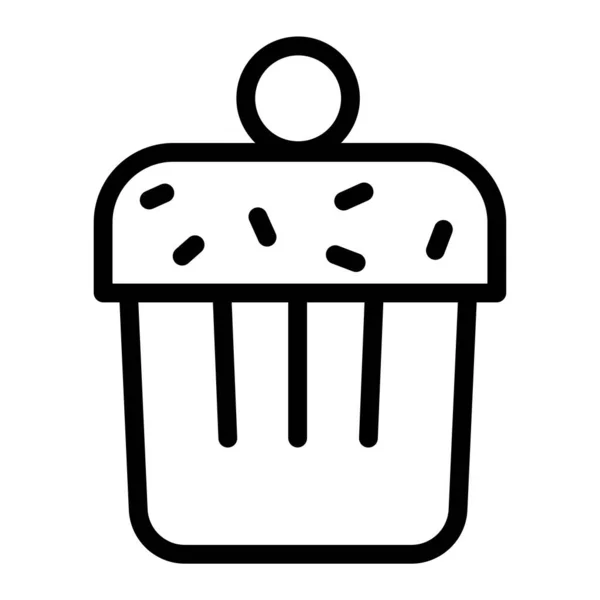 Cupcake Vector Delgada Línea Icono — Archivo Imágenes Vectoriales