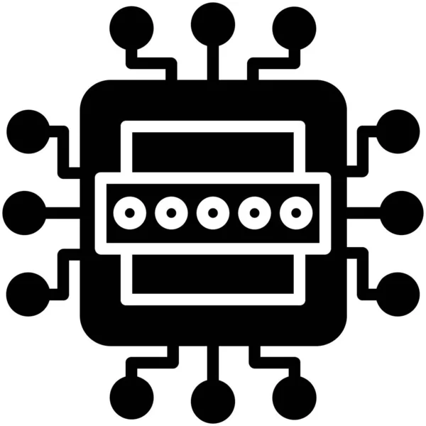 Ícone Simples Processador Ilustração Vetorial — Vetor de Stock