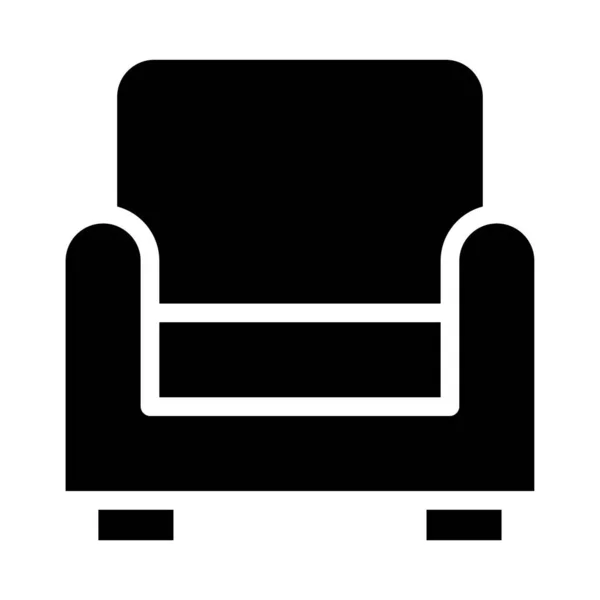 Sofa Egyszerű Vektor Ikon Fehér Háttér — Stock Vector