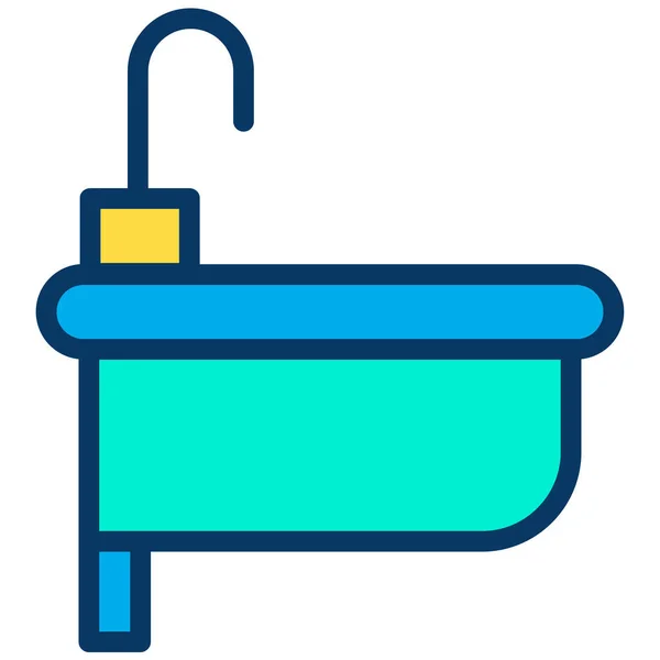 Lavabo Icono Vector Simple Sobre Fondo Blanco — Vector de stock