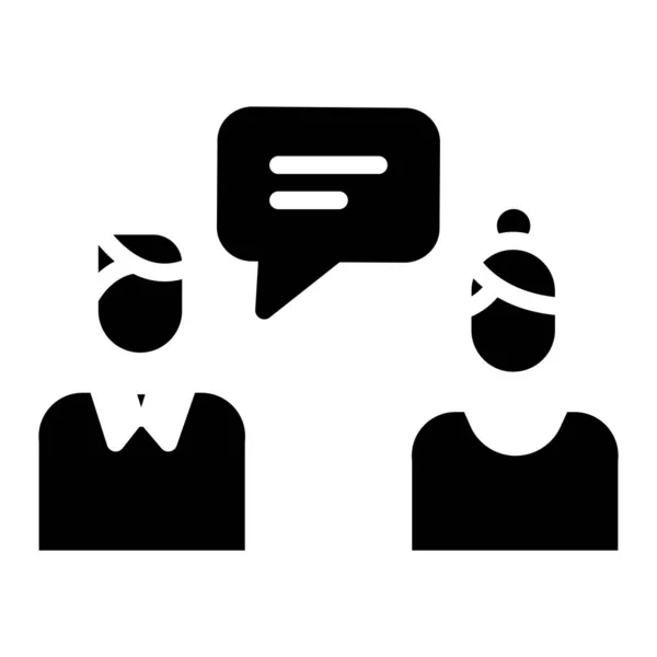 Eenvoudige Conversation Vector Pictogram Illustratie Witte Achtergrond — Stockvector