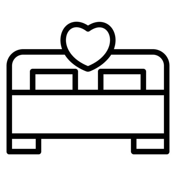 Cama Icono Vector Ilustración — Vector de stock