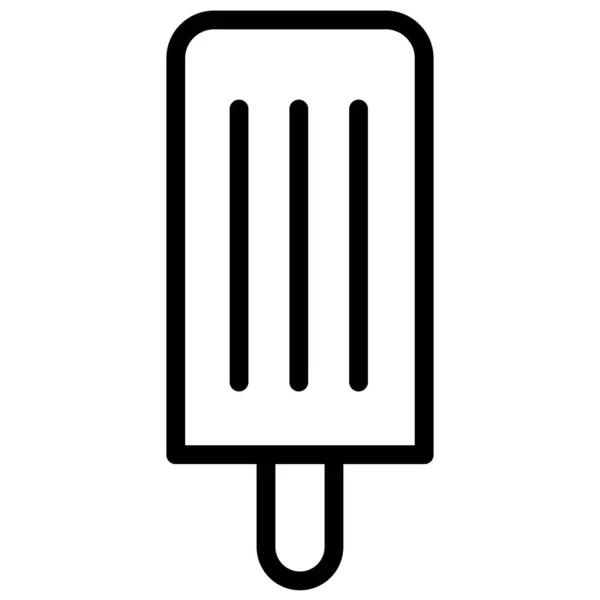 Icône Vectorielle Minimaliste Popsicle Isolée Sur Blanc — Image vectorielle