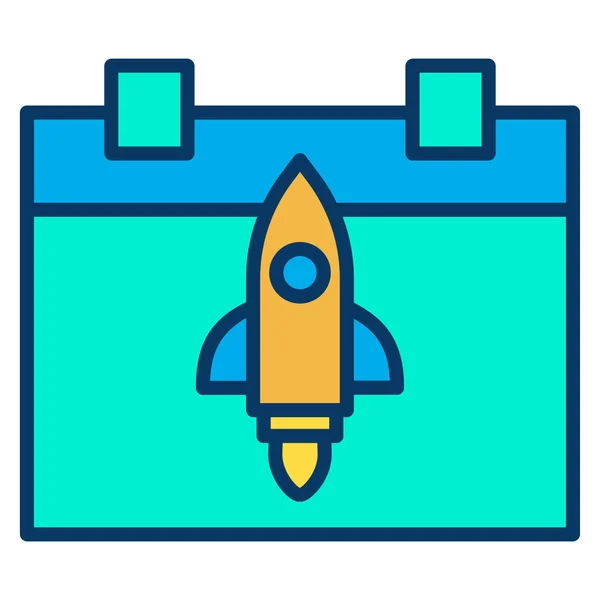 Rocket Launch Vector Color Icon — Stock Vector