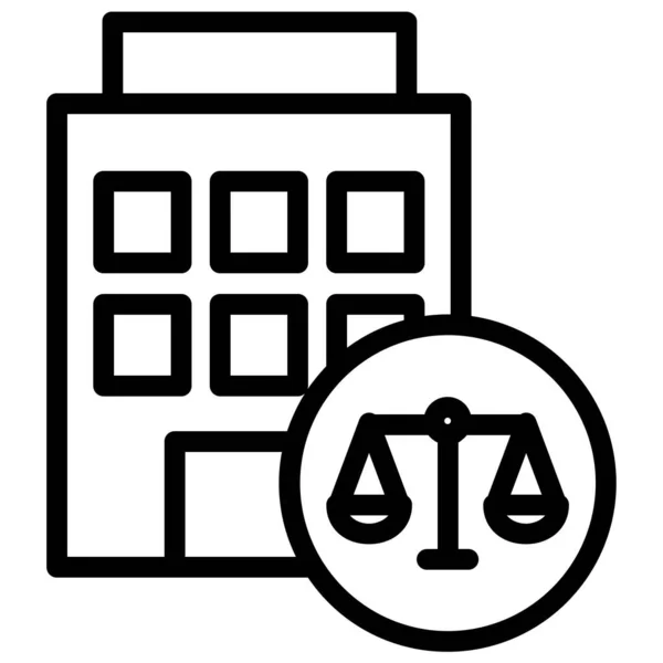 Law Justice Line Vector Icon — Stock Vector