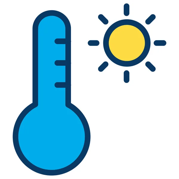 Temperatur Enkel Ikon Vektorillustration — Stock vektor