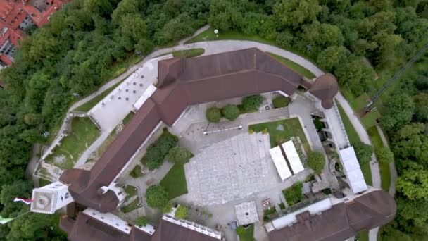 Ljubljana castelo vista do topo — Vídeo de Stock