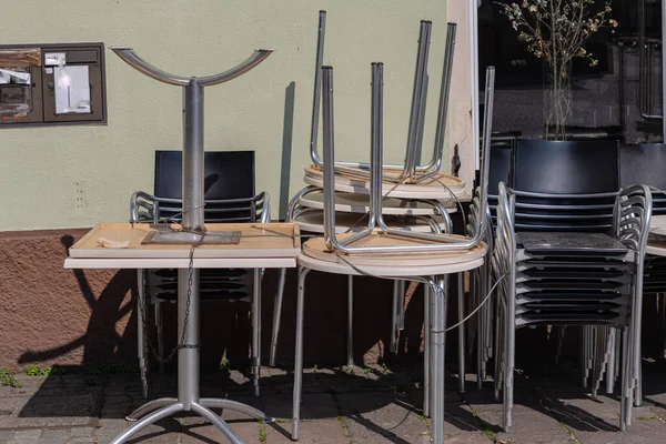 Bloqueo Cafetería Restaurante Vacío Sur Alemania Schwaebisch Gmuend — Foto de Stock