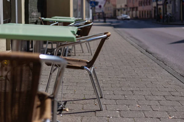 Закриття Порожній Кафе Ресторану Південному Німецькому Місті Швабіш — стокове фото