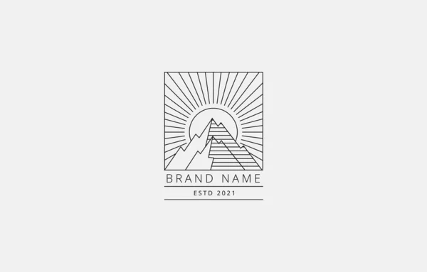 Modern Rock Mountain Vintage Logo Emblem Vector Template Label Fashion — Stockový vektor