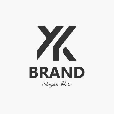 Moda veya kişisel markalaşma için uygun YK Monogram Logo Vektör Şablonu