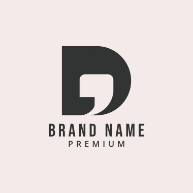 Smart Letter D QUOTE Logo VECTOR TEMPLATE MESAJ, CHAT, Talk App veya TEKNOLOJİ LITERACY PRODUCU