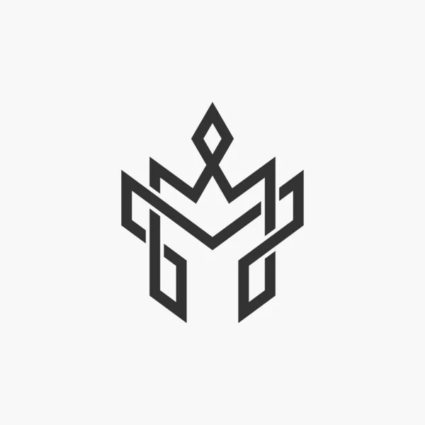 Carta Crown Logo Vector Modelo Estilo Elegante — Vetor de Stock