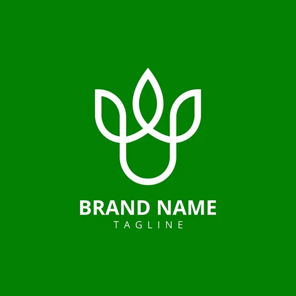Sederhana Huruf Crown King Nature Logo Vektor Templat Elegan Style - Stok Vektor