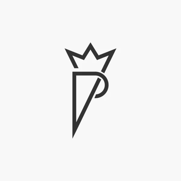 Carta Crown Logo Vector Template Elegant Style — Vetor de Stock