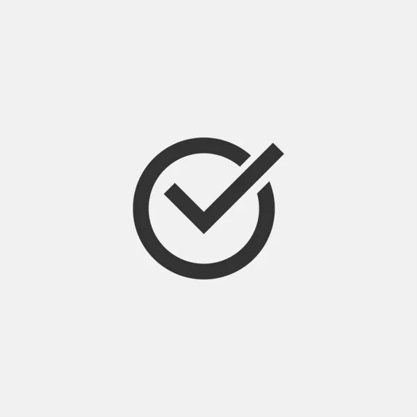 Verifique Mark Ticked Icon Vector Template — Vetor de Stock