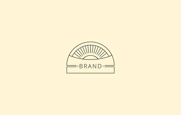 Moderno Vettore Del Cerchio Sun Sunburst Linear Vintage Logo Template — Vettoriale Stock