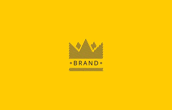 Unico Crown King Vintage Logo Template Adatto Qualsiasi Azienda — Vettoriale Stock