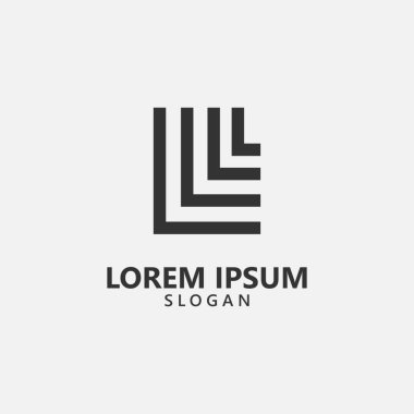 Kare L Harfi II Logo Monogramı KİŞİ VE İŞE KİŞİMDEN İLERİNE İLERİ İLK Şablon