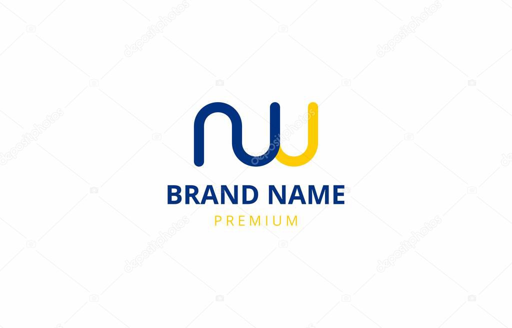 Modern Vector of Letter N U NW Logo Design Template suitable for finance or other business