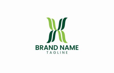 Harf X Leaf Nature Logo Tasarım Şablonu doğa ürünü markası için uygun