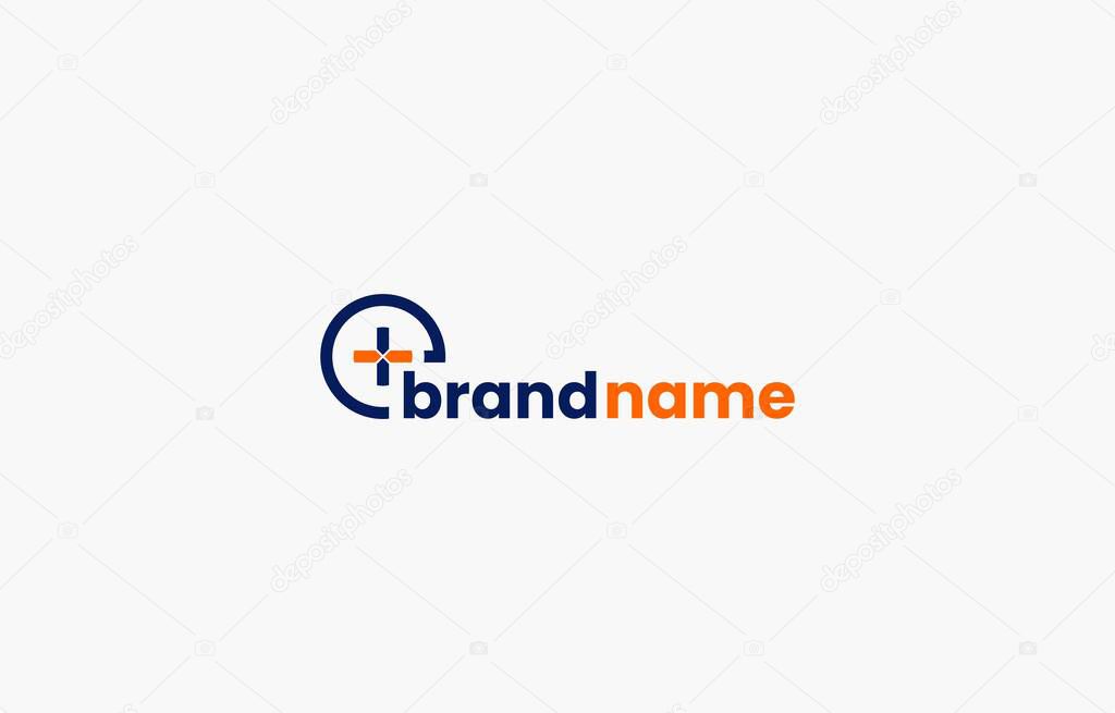 Circle Letter E Plus Logo Design Vector Template suitable for education or other business brand