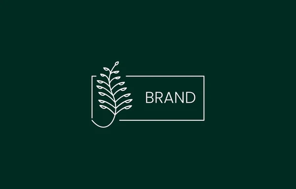 Linia Natura Plant Minimalistyczny Szablon Logo Design Odpowiedni Dla Marki — Wektor stockowy