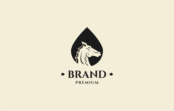 Water Drop Horse Logo Vector Design Template Geschikt Voor Olie — Stockvector