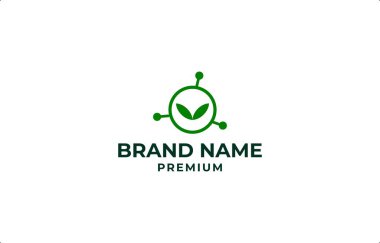 Doğa Teknolojisi Santrali Logo Tasarım Şablonu, doğa markası ürünü için uygun.