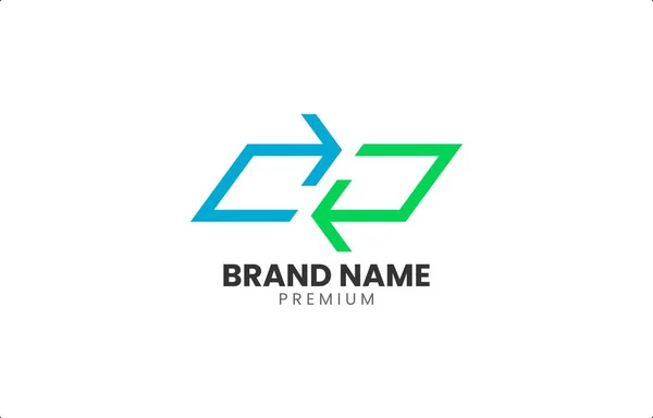 Simple Double Arrow Logo Design Szablon Wektor Nadaje Się Nowoczesnej — Wektor stockowy