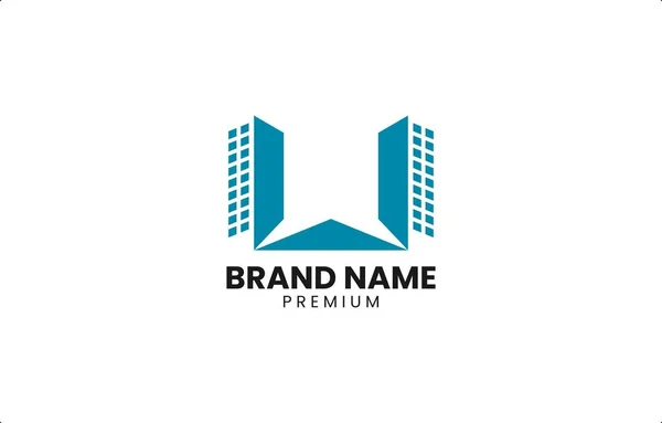 Real Estate Building Logo Design Template Vector Adequado Para Negócios —  Vetores de Stock