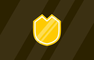 Golden Shield Logo Simgesi Vektör Şablonu Güvenlik, güvenlik ve kahraman logosu ve grafik ihtiyacı için uygun tasarım