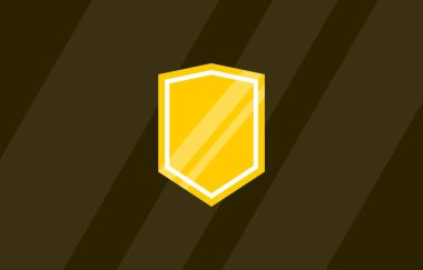Parlak Altın Kalkan Simge Logo Şablonu Güvenlik, güvenlik, kahraman logosu ve grafiksel ihtiyaç için uygun tasarım
