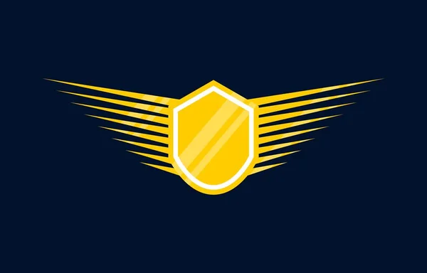 Shield Wings Badge Icon Logo Design Vector Template Suitable Game —  Vetores de Stock