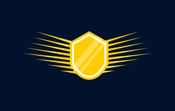 Shield Wings Badge Logo Icon Vector Design Template Geschikt Voor — Stockvector