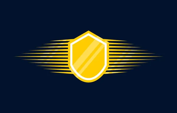 Shield Wings Badge Logo Icon Design Template Vector Suitable Game —  Vetores de Stock