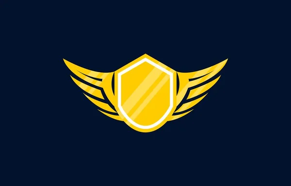 Shield Wings Badge Logo Design Icon Vector Template Suitable Game — 스톡 벡터