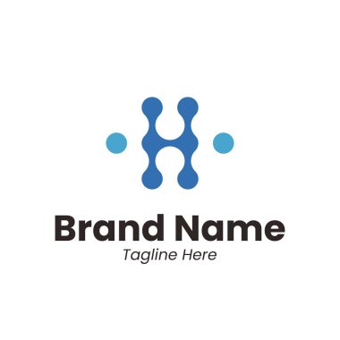 Yan bağlantı düğümlü modern H harfi logosu. Ağ oluşturma, sağlık teknolojisi ve veri sistemleri için yaratıcı bir başlangıç. Yenilik ve dijital bağlantı için profesyonel marka simgesi
