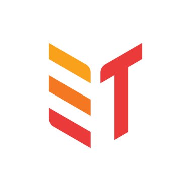 Geometrik çubuklu modern Harf T kalkan logosu teknoloji, güven ve dönüşümü temsil ediyor. Teknoloji girişimleri, telekomünikasyon ve ulaşım lojistiği için uygun.