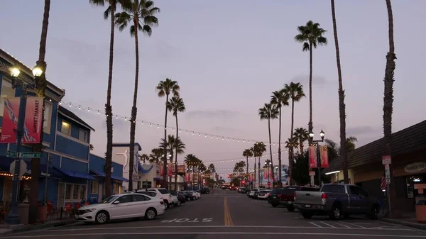 Oceanside California Usa Feb 2020 Pier View Coffee Cafe Palm — Stock Photo, Image