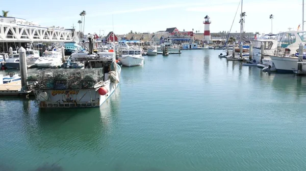 Okyanus Kenarı Kaliforniya Abd Şubat 2020 Balıkçı Tekneleri Yatları Olan — Stok fotoğraf