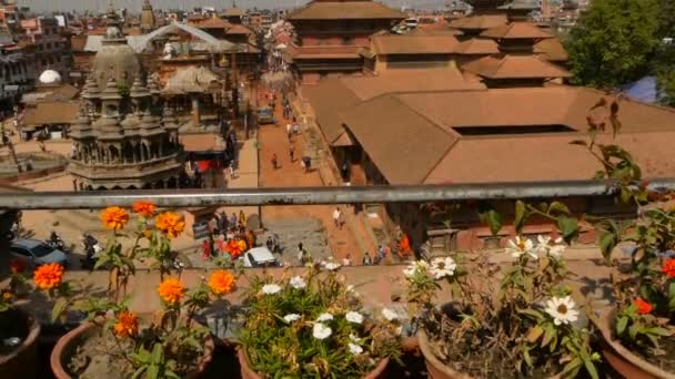 Lalitpur Nepal October 2018 Patan Durbar Square Kathmandu Valley 佛教和印度教圣殿 — 图库视频影像