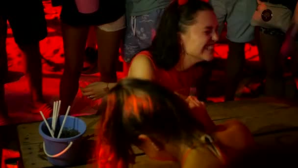 Phangan Thailand März 2018 Haadrin Vollmond Strandparty Junge Teenager Haben — Stockvideo