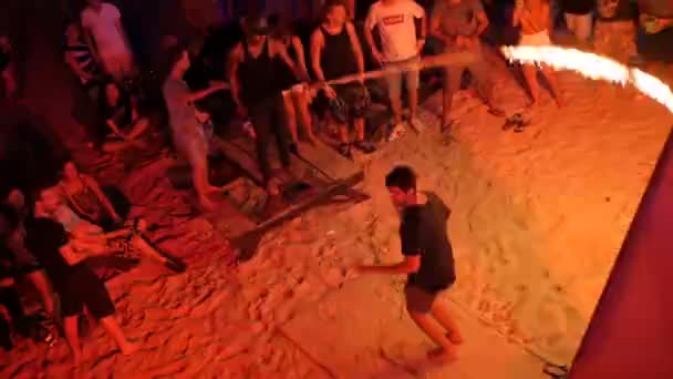 Phangan Tajlandia Marca 2018 Haadrin Pełnia Księżyca Beach Party Młode — Wideo stockowe