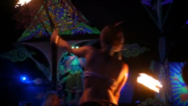 Phangan Thailandia Marzo 2018 Shiva Moon Goa Trance Party Spettacolo — Video Stock